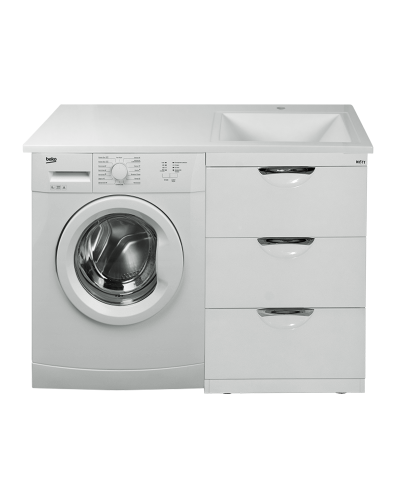 Куба - 60 Тумба 3 ящ. под стиральную машину белая эмаль