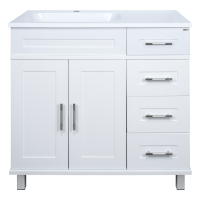 Купер - 90 Тумба напольная с 4 ящ. левая белая