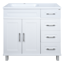 Купер - 90 Тумба напольная с 4 ящ. левая белая