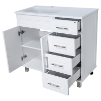 Купер - 90 Тумба напольная с 4 ящ. левая белая