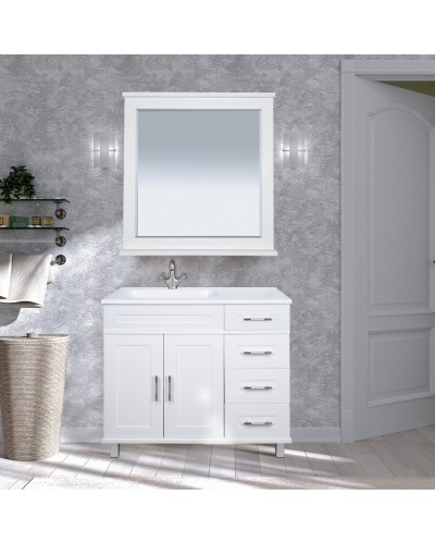 Купер - 90 Тумба напольная с 4 ящ. левая белая