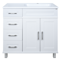 Купер - 90 Тумба напольная с 4 ящ. правая белая