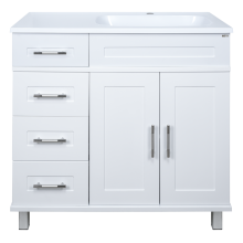 Купер - 90 Тумба напольная с 4 ящ. правая белая