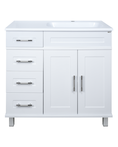 Купер - 90 Тумба напольная с 4 ящ. правая белая