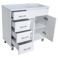 Купер - 90 Тумба напольная с 4 ящ. правая белая