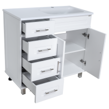 Купер - 90 Тумба напольная с 4 ящ. правая белая