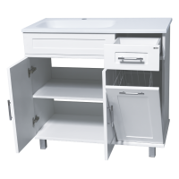 Купер - 90 Тумба напольная с Б/К левая белая