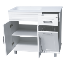 Купер - 90 Тумба напольная с Б/К левая белая