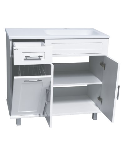 Купер - 90 Тумба напольная с Б/К правая белая