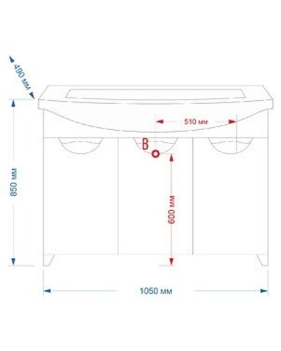Лаванда -105 Тумба прямая белая