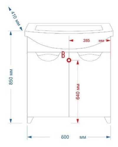 Лаванда - 60 Тумба прямая белая