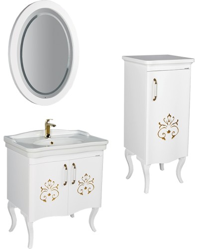 Тумба Creavit Antik 50 AN2115.02.BB Белая с декором