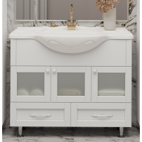 Латте -105 Тумба с 2 ящ. белая эмаль