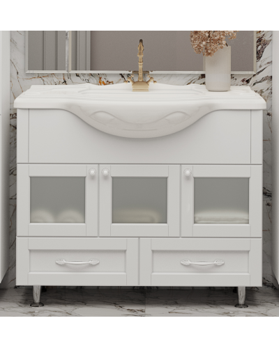 Латте -105 Тумба с 2 ящ. белая эмаль