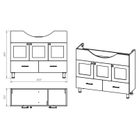 Латте -105 Тумба с 2 ящ. белая эмаль