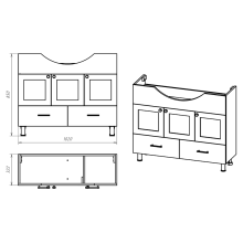 Латте -105 Тумба с 2 ящ. белая эмаль
