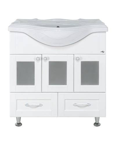 Латте - 85 Тумба с 2 ящ. белая эмаль