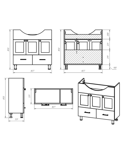 Латте - 85 Тумба с 2 ящ. белая эмаль