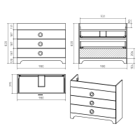 Лейла -100 Тумба с 3 ящ. белая