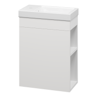 Лира - 40 Тумба прямая подвесная белая эмаль с отталкив. с бок. полками