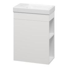 Лира - 40 Тумба прямая подвесная белая эмаль с отталкив. с бок. полками