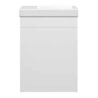 Лира - 40 Тумба прямая подвесная белая эмаль с отталкив. с бок. полками