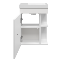 Лира - 40 Тумба прямая подвесная белая эмаль с отталкив. с бок. полками