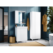 Лира - 50 Тумба прямая напольная белая эмаль с отталкив.