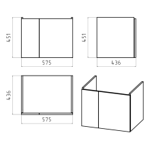 Лира - 60 Тумба прямая подвесная белая эмаль с отталкив.