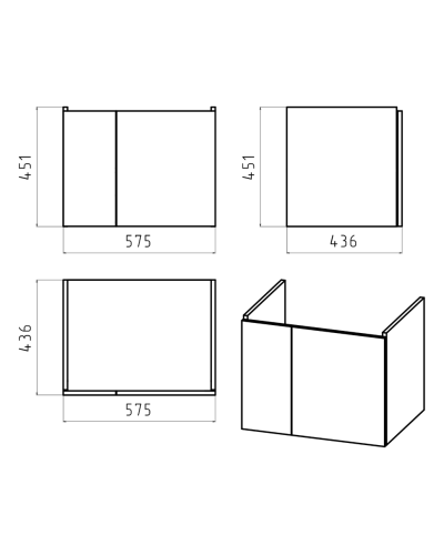 Лира - 60 Тумба прямая подвесная белая эмаль с отталкив.