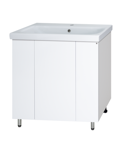 Лира - 80 Тумба прямая напольная белая эмаль с отталкив.