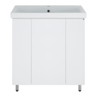 Лира - 80 Тумба прямая напольная белая эмаль с отталкив.