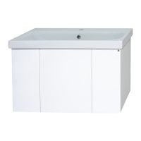 Лира - 80 Тумба прямая подвесная белая эмаль с отталкив.