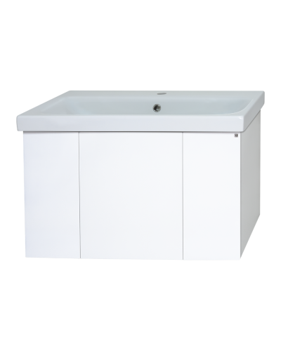 Лира - 80 Тумба прямая подвесная белая эмаль с отталкив.