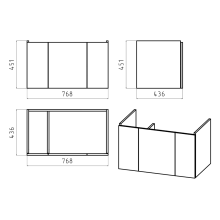 Лира - 80 Тумба прямая подвесная белая эмаль с отталкив.