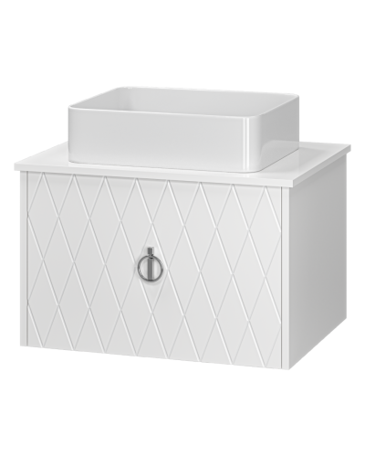 Манго - 65 Тумба подвесная 1 ящ белая эмаль глянец