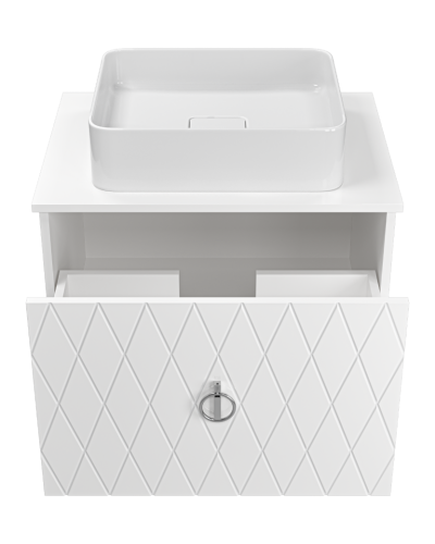 Манго - 65 Тумба подвесная 1 ящ белая эмаль глянец