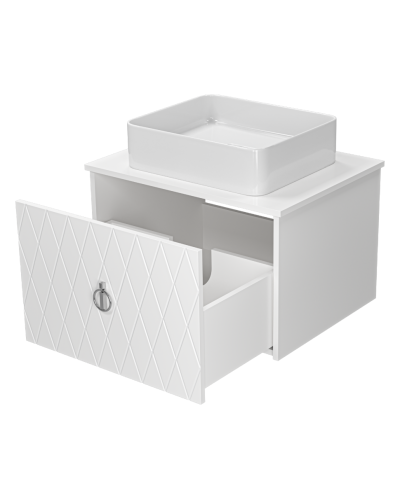 Манго - 65 Тумба подвесная 1 ящ белая эмаль глянец