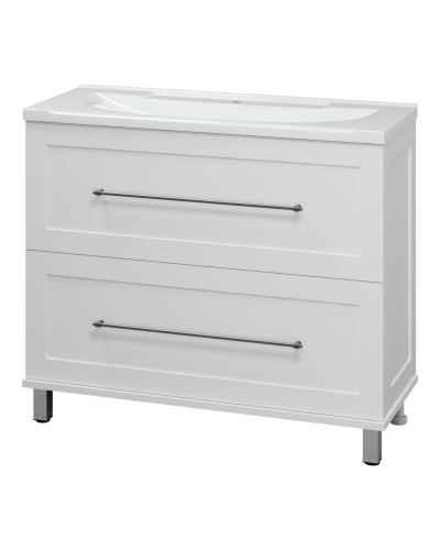 Марта -100 Тумба напольная 2 ящ. белая эмаль (глянец)