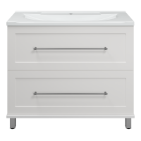 Марта -100 Тумба напольная 2 ящ. белая эмаль (глянец)