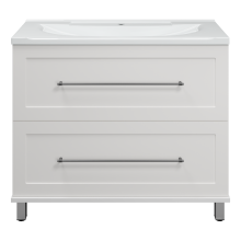 Марта -100 Тумба напольная 2 ящ. белая эмаль (глянец)