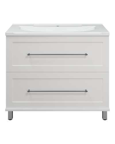 Марта -100 Тумба напольная 2 ящ. белая эмаль (глянец)