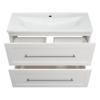 Марта -100 Тумба напольная 2 ящ. белая эмаль (глянец)