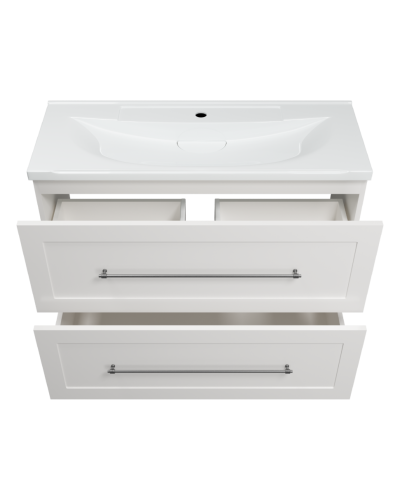 Марта -100 Тумба напольная 2 ящ. белая эмаль (глянец)