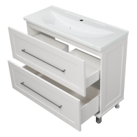 Марта -100 Тумба напольная 2 ящ. белая эмаль (глянец)