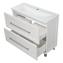 Марта -100 Тумба напольная 2 ящ. белая эмаль (глянец)