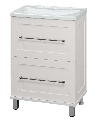 Марта - 60 Тумба напольная 2 ящ. белая эмаль (глянец)