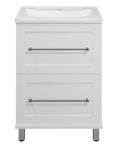 Марта - 60 Тумба напольная 2 ящ. белая эмаль (глянец)