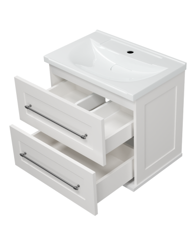 Марта - 60 Тумба подвесная 2 ящ. белая эмаль (глянец)