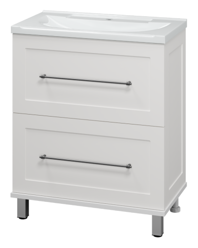 Марта - 70 Тумба напольная 2 ящ. белая эмаль (глянец)